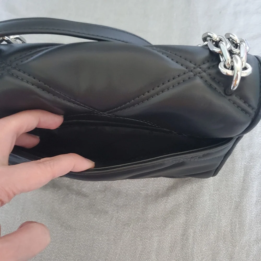 Michael Kors‎ Serena Black Quilted Leather Flap Shoulder Bag 35S2SNRL2U NEW